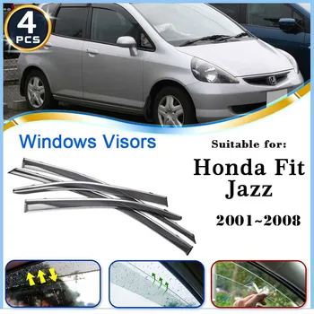 Bil Vindue Visirer til Honda Fit Jazz Luge GD3 2001~2008 2005 Auto Tilbehør Deflektorer Markisen Trim Solen Forrude, Regn Øjenbryn