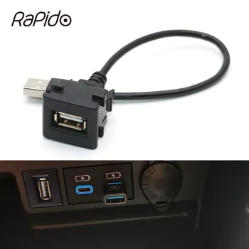 Bilen USB-Stikket Line Extension Føre til Toyota Camry Prius Corolla Vios Reiz AURIS RAV4 Altis Adapter Kabel Opkræve Overførsel af Data