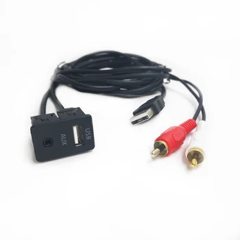 Biurlink 100CM 3,5 mm USB-CINCH Stereo Kabel-Kvinde til At 2RCA Mandlige Bil, Båd for Honda Volkswagen Toyota, Nissan, Opel