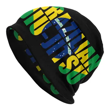 Brazilian Jiu Jitsu BJJ Brasilien Flag Kunst Skullies Huer Hat Mode Udendørs Cap Efterår og Vinter Varm Dual-use Bonnet Strik Hat