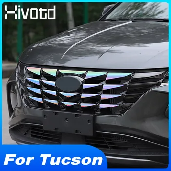 Brugerdefineret Farverige Bil Mærkat Dekoration Foran Midten Gitter Net Klistermærker Beskyttende Dække For Hyundai Tucson NX4 2021 2022 Dele