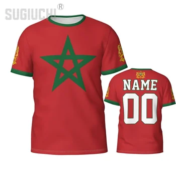Brugerdefineret Navn, Nummer, Marokko Flag, Emblem 3D-T-shirts Tøj Til Mænd, Kvinder t-Shirts jersey fodbold Fodbold Fans Gave T-shirt