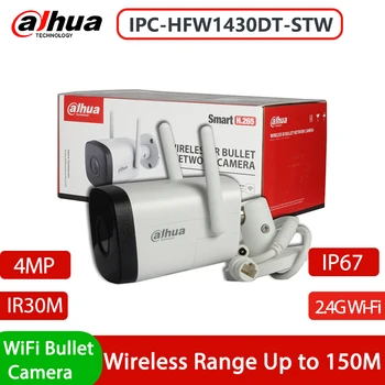 Dahua IPC-HFW1430DT-STW 4MP IR-30M Smart H. 265+ Faste brændvidder 2,4 G Wi-Fi Bullet Network IP-Kamera IP67 Micro SD-kort, Indbygget Mikrofon