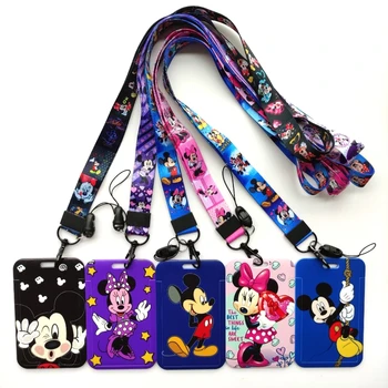 Disney Mickey, Minnie ID-Kort Holder Snoren, Business-Badge Indehavere halsrem studiekort Sag Søde Cartoon Kids Kort Dækker