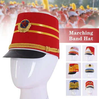 Drum Store Hat Marching Band Hat Mænd Luksus Soldat Hat Børn Stilfulde Drum Band Hat Sceneoptræden Cosplay Cap