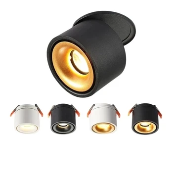 Dæmpbar 360 Graders Roterende LED COB Spot Lys loftslampe AC85-265V7W 10W 15W 18W AC85V-285V Forsænket Sammenklappelig LED Downlight