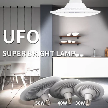 E27 LED Pære i 30W 40W 50W UFO dig brand-LED-Lampe Ampul LED-Pærer Til Hjemmet, Køkken, Garage, Soveværelse Lys Kold Hvid 110V 220V