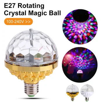 E27 RGB-LED-Lampe Pære Lys Fase julefrokost Lampe Roterende Crystal Magic Ball Til Holiday Party Bar KTV Disco Effekt Decro