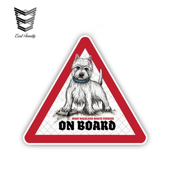 EARLFAMILY 12cm x 10,5 cm Westie Dog Bil Klistermærker Hund om bord, Decals Hund Decal Dog advarselsskilt Humoristisk Klistermærker