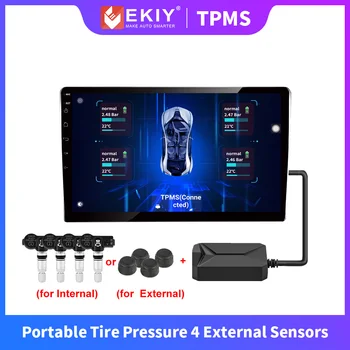 EKIY USB-TPMS-Tire Pressure Monitoring System til Bil Radio Navigation Dæk Interne Eksterne Sensorer, Alarm System Overvågning