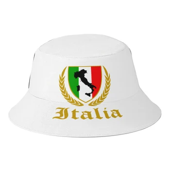 Efteråret Italia Italien italiensk Flag Spand Hatte til Mænd, Kvinder Mode Kort Fisker Hatte Sandbeach Bob Femme Gorro