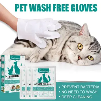 Engangs-Pet Rengøring Handsker Vaske katte Og Hunde-Spa-Bad Massage for Ikke-vævede Bløde Øje Vådservietter