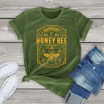 FLC Tendenser Honey Bee T-Shirt Til Kvinder Tøj Sommeren 2023 Grafisk T-Shirt 00'erne Vintage Unisex Casual Overdele Tees XS-3XL