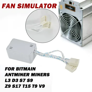 Fan Simulator for Bitmain Antminer Minearbejdere L3 D3-S7 S9 Z9 S17 T15 T9 V9 Lyddæmper Wire Automatisk hastighedsregulering Hvid