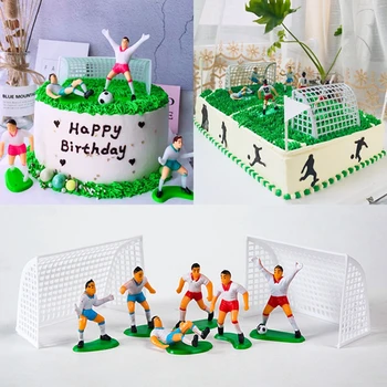 Fodbold Kage Topper Dreng Fodbold Kage Dekorative Fodbold Team Happy Birthday Party Indretning Sports Tema Part Leverer Dekorationer