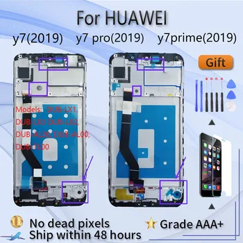 For Huawei Y7 2019 Y7 Pro 2019 Y7 Prime 2019 DUB-LX1 LX3 LX2 AL20 AL00 TL00 LCD-skærmen forsamling med front-sagen touch glas