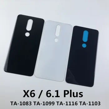 For Nokia X6 6.1 Plus TA-1083 TA-1099 TA-1116 TA-1103 Glas Boliger Batteri Back Cover+Mærkat lim