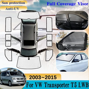 For Volkswagen VW Transporter T5 Caravelle Doubleback LWB 2003~2015 Bil Fuld Vindue Visir Forruden Solens UV-Beskyttelse Parasoller