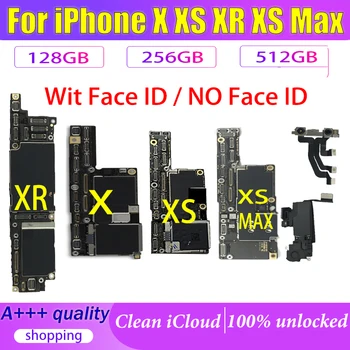 For iPhone-X / XR / XS / XS Antal Bundkort 64GB 128GB 256GB 100% Oprindelige Vigtigste Logik bestyrelsen For iPhone-XR-X R Ren iCloud MB