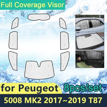 Fuld Dækning Solsejl Til Peugeot 5008 MK2 2017 2018 2019 P87 Bil solbeskyttelse Ruder siderude Visir Shaby Tilbehør