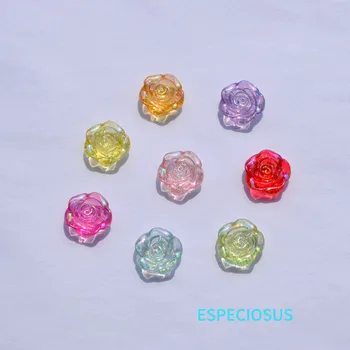 Gennemsigtig Mix Farve Runde Form Spacer 19MM Steg Acryl-Blomst Forgyldte Perler Til Armbånd Gør Afdeling Smykker Tilbehør