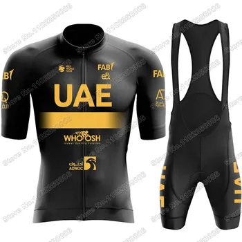 Golden Team UAE 2023 Cykling Tøj Sommer Mode Trøje Sæt Korte Ærmer Høj Kvalitet Road Bike Shirts, der Passer til MTB