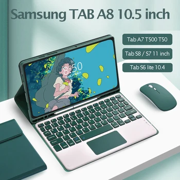 Gratis Trådløse Mus Tastatur til Samsung Galaxy Tab S8 X700 X706 S7-11 tommer Dække S6 Lite 10.4 Fanen A7 A8 Tilfældet med Tastatur
