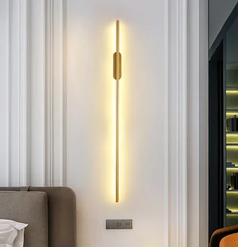 Guld Længere LED-Væg Lys Stue Baggrund Indretning Køkken Inventar Soveværelse Undersøgelse Trappe Overflade Monteret Sort Lampe