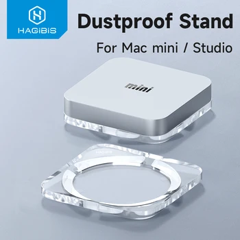 Hagibis Desktop Støvtæt Stand til Mac Mini og Mac Studio Gennemsigtig akryl Holder Køling Varme Disspation Montere Tilbehør