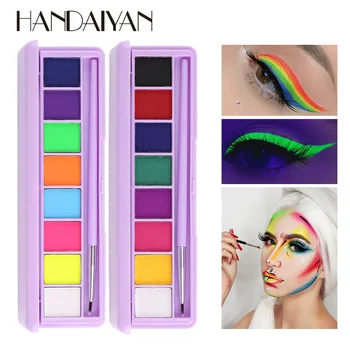 Handaiyan 8 Farver vandopløselige Krop Maling Cream Eyeliner, øjenskygge Fluorescerende Maling Ansigt og Krop Maling Paletten