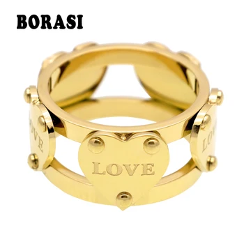 Hot Sale Mode Luksus Berømte Mærke Love Ring Nye Kvindelige Ringe Guld Farve Fem Fersken Hjerte Ring For Kvinder Anillo Fine Smykker