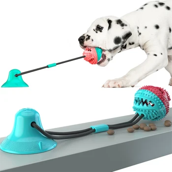 Hundefoder Toy Silicium Sugekop Slæbebåd Interaktive Bolden Langsomt At Spise-Arkføderen Pet Tygge Bid Tand Rengøring Tandbørste Sund Mave