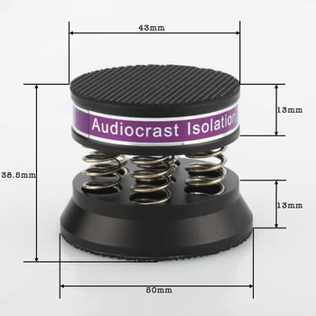 Høj Kvalitet Audiocrast 4STK Sort Aluminium Foråret Højttalere Pigge Isolation Stå for HiFi-Forstærker/Højttaler/Pladespiller/Afspiller