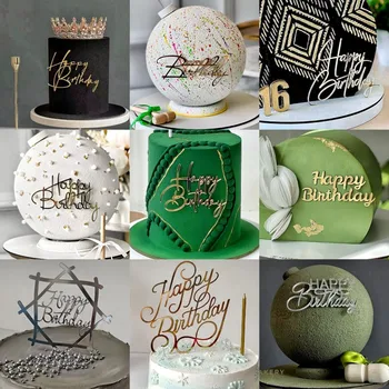 INS Nye Happy Birthday Cake Topper Guld Akryl Fødselsdag Oh Baby Cupcake Topper til Fødselsdag Kage Dekorationer Baby Shower
