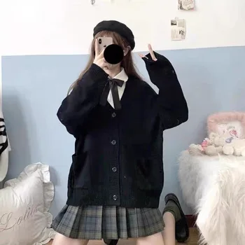 Japansk Koreansk Mode Sømand Skole Pige Uniform Cardigan Cosplay Passer Sweater Animationsfilm Studerende Kostume College Unge Renhed