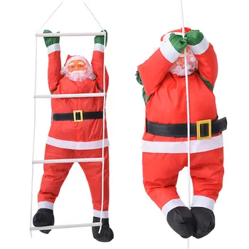 Jul Klatring Reb Stige Santa Claus Vedhæng Hængende Dukke Indretning Xmas Tree Ornament til Udendørs Hjem Festival Ferie Indretning