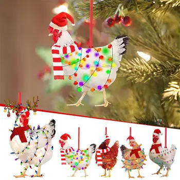 Juletræ Hængende Pendel Tørklæde Kylling Holiday Festival Dekoration Udendørs Xmas Tree Sjove Julepynt Hjem Indretning