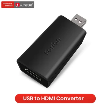 Junsun USB til HDMI-kompatibel Adapter Display Port HDMI-kompatibel Mandlige port Usb til HDMI Adapter Video Lyd For PC TV-Radio