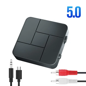 KN326 Bluetooth-5,0 Lyd Transmitter Receiver 3,5 mm AUX Jack-RCA-Trådløs Musik, Audio Adapter med Mikrofon til Bil, PC, TV Hovedtelefoner