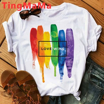 Kawaii kærlighed Er Kærlighed Lgbt-T-Shirt Mænd Sjove Harajuku Rainbow Gay Pride T-shirt Kærlighed Vinder Grafiske Tees Hip Hop Toppe Tshirt Mandlige