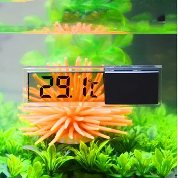 LCD 3D Digital Elektronisk temperaturmåling Fisk Tank Temp Måleren Akvarium Termometer Temperatur Kontrol Tilbehør