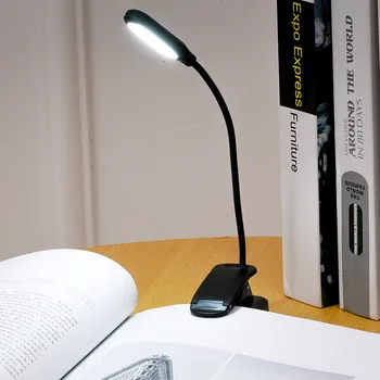 LED øjenbeskyttelse Bog Nat Lys Justerbart Mini-Clip-On-Study bordlampe Batteriet Fleksibel For at Rejse Soveværelse Læsning