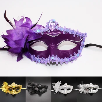 Luksus Venetianske Maskerade Masker Kvinder, Piger Sexet Lilje Blomst Eye Mask for Fancy Kjole Halloween, julefrokost Fox Ansigt Dækker