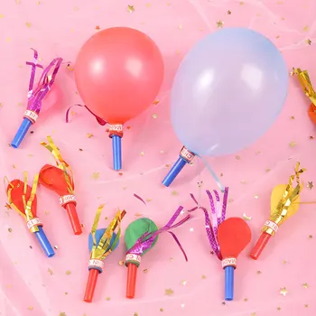 M.100 stk Farverig Ballon Whistle Blowing Dragon Legetøj til Børn Fødselsdag Part Favoriserer Giveaway Souvenir Gaver Børn Pinata Filler