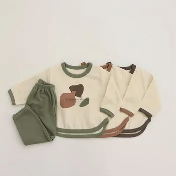 MILANCEL Baby Tøj Sæt Buksetrold Piger Tøj, der Passer Graffiti Bluse og Bukser, 2 Stk.