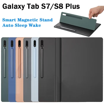 Magnetisk cover Til Samsung Galaxy Tab S7 S8 Plus Stå Dække Auto Søvn Vågner Til Galaxy Tab S7 FE S8 Ultra Med Blyant Indehaveren
