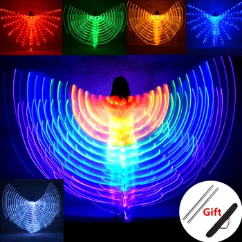 Mavedans LED Vinger Børn Ydeevne Fluorescerende Butterfly Isis Vinger Mavedans Mavedanser Karneval Led Kostumer Viser