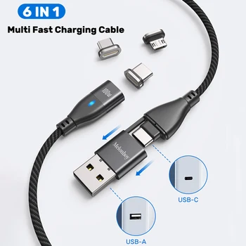Melonboy PD 100W USB-C Kabel-Wire Magnetisk Telefon Opladning Ledningen USB Data Kabel-Oplader til IPhone Xiaomi Samsung Bærbar