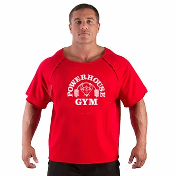 Mænd er T-Shirts, Fitness-Bodybuilding Mænd Shirt Batwing Klud Ærme skjorte Fitness Fitness Muskel Løbe T-shirt