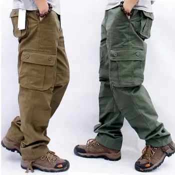 Mænd ' s Cargo Bukser Casual Multi Lommer Militære Taktiske Bukser Mandlige Outwear Løs Straight bukser Lange Bukser Plus size 29-44